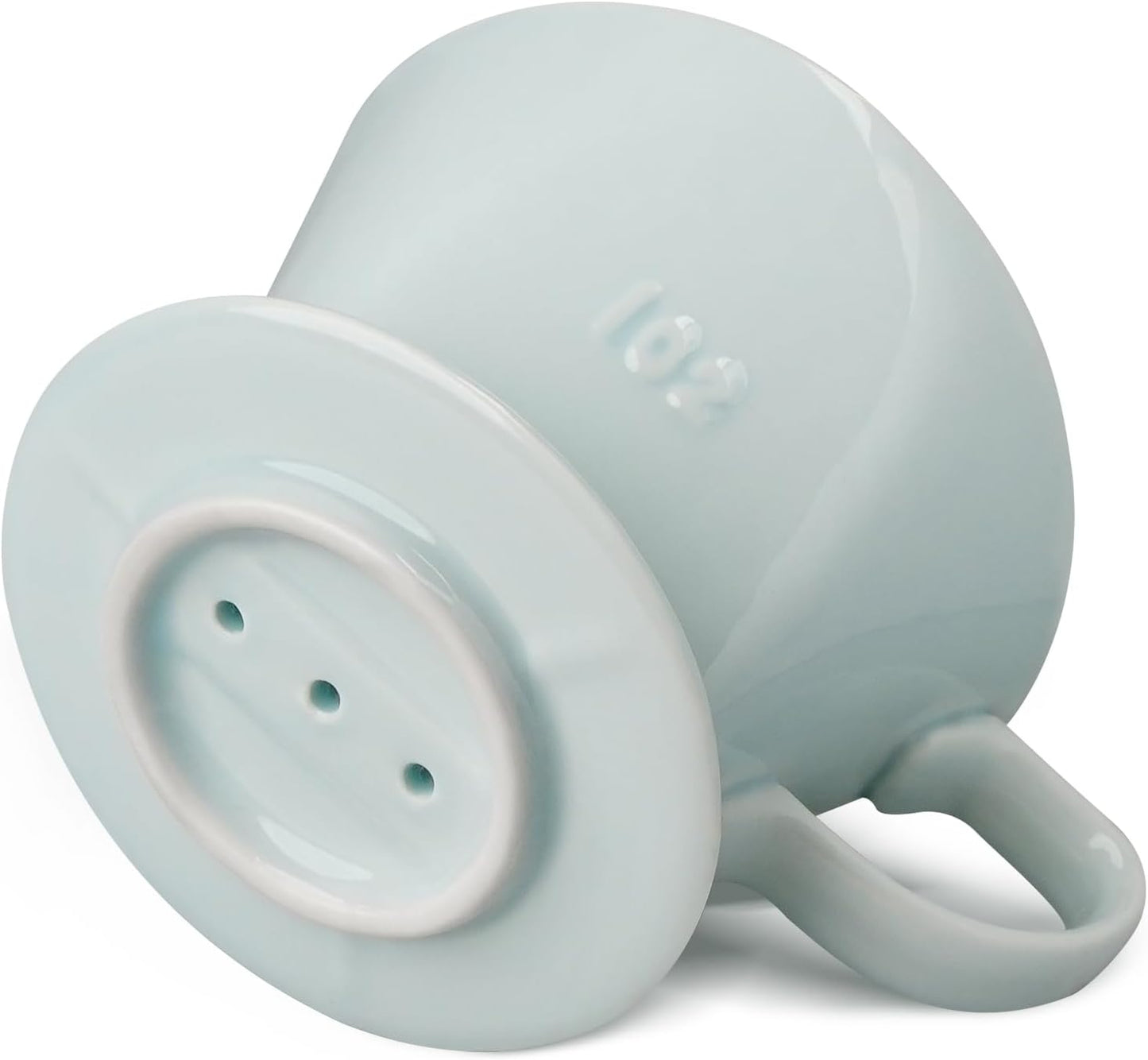 Handmade Pour Over Ceramic Coffee Dripper - Authentic Brewing Experience for Camping, Office, and Home (Blue)