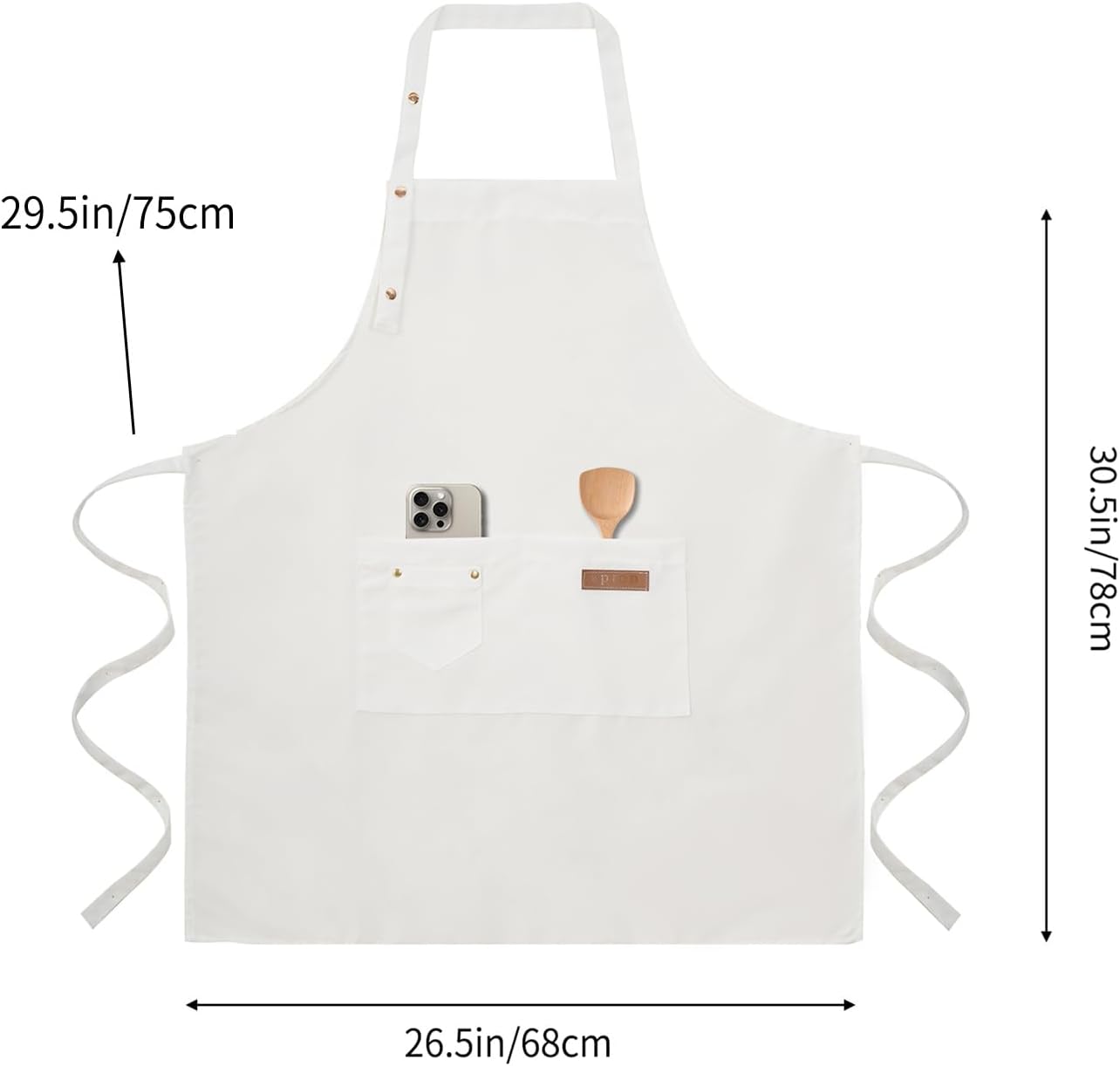 Tosewever Art Aprons for Women Painting Pottery Baking, Mens Buckle Straps Kitchen Apron with Pockets for Chef Cooking