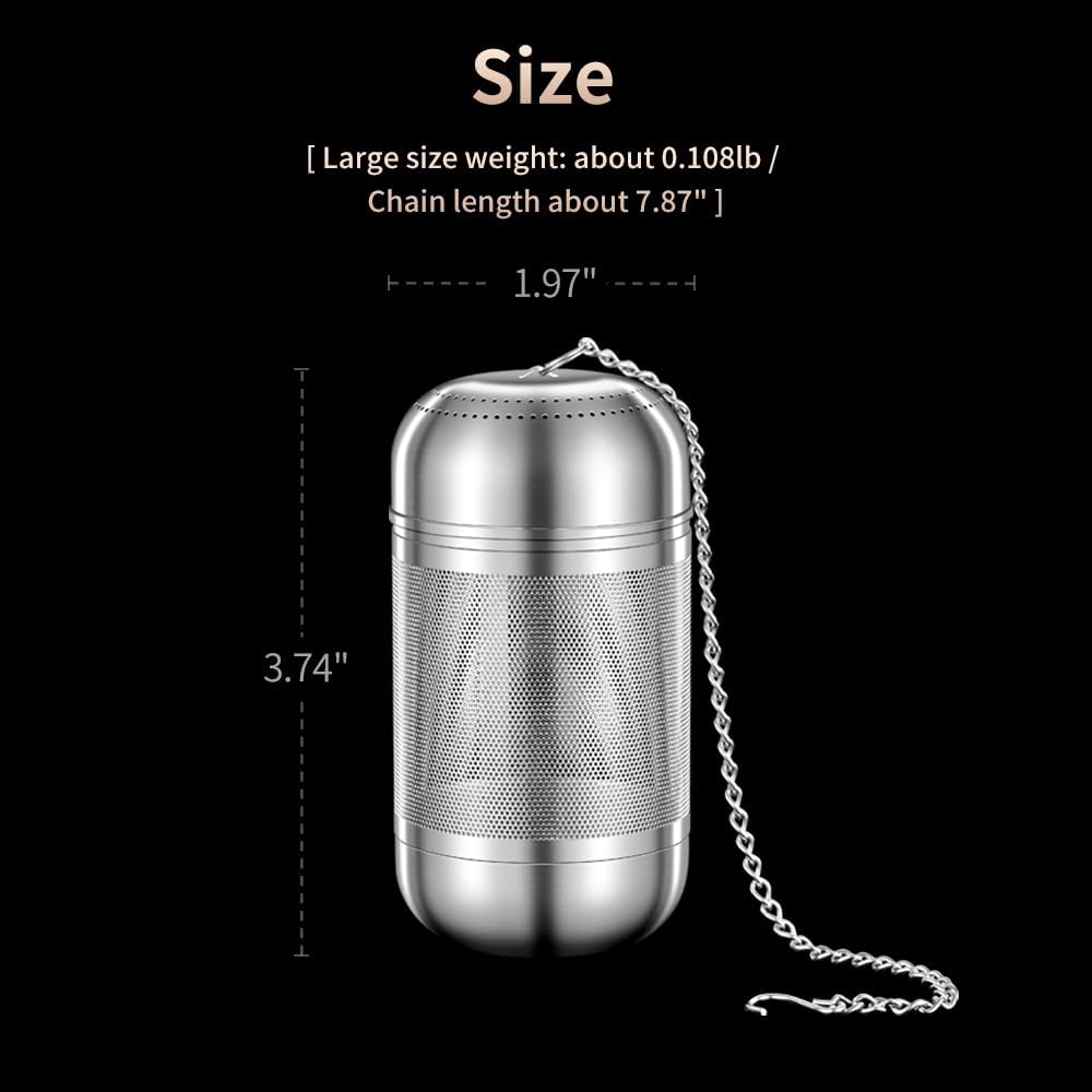 2Pack Tea Strainers for Loose Tea, Extra Fine Mesh Tea Infuser, 316 Stainless Steel Loose Leaf Tea Steeper, Tea Infuser for Loose Leaf Tea (2 Pack - Large + Small)