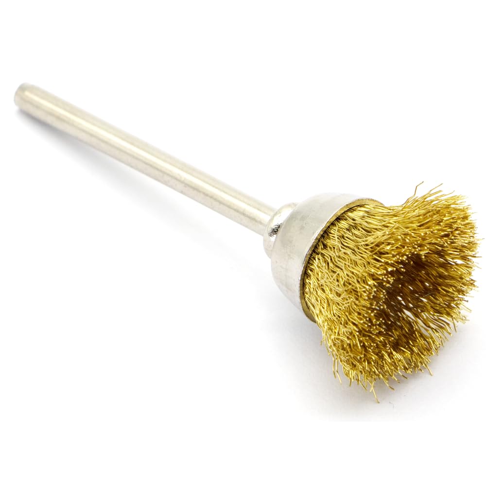 45-Piece Brass Wire Brush Set - Metal Rust Removal, Polishing, Cleaning - 1/8″ (3mm) Shaft - Removes Burrs, Dust, and Oxide Layer - Handles Rough Surfaces - Rotary Tool Accessories