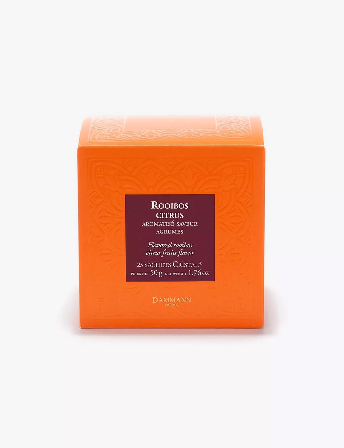 Dammann Freres Sachets, Rooibus Citrus Tea Bags, Premium Gourmet French Tea, Blend Lemon, Clementine, Orange Flavors, 25 Count (Single Pack)