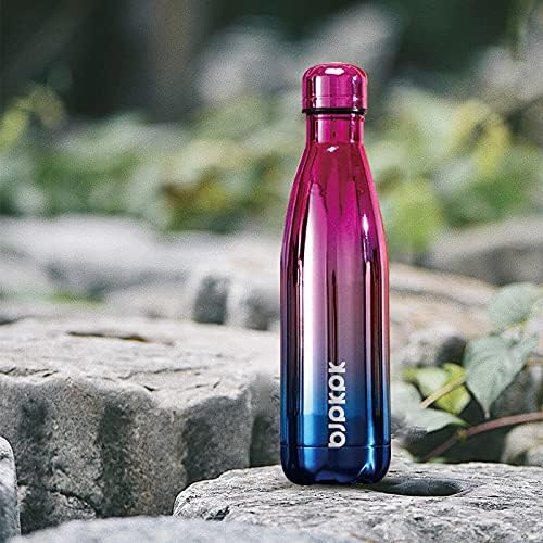 BJPKPK Stainless Steel Water Bottles 17oz Insulated Water Bottle Keep Cold And Hot, Shining Rose Gold