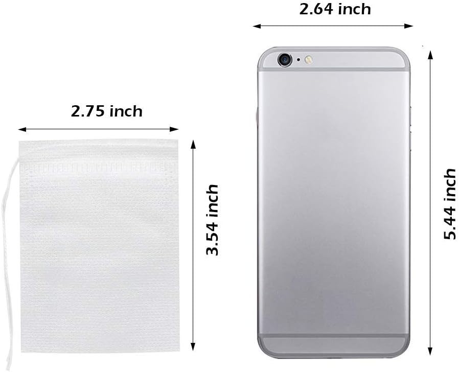 Fenshine 400 Pcs Tea Filter Bags Disposable Empty Tea Bags Drawstring Seal Tea Infusers Bag for Loose Leaf Teal