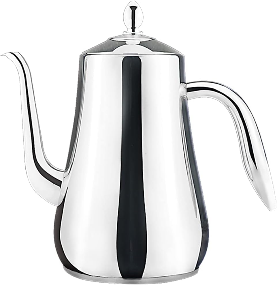 SANQIAHOME Stainless Steel Teapot with Infuser Silver 58Oz