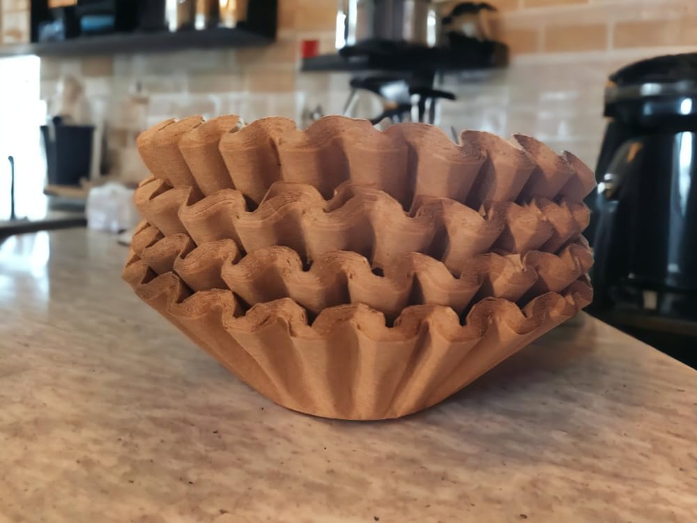 Natural, Unbleached, Coffee Filters Biodegradable and Compostable, Brown for Commercial and Home Coffee, for Large Basket 8-12 Cup - XL Size (200)
