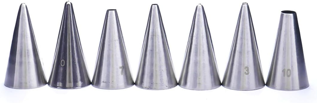 Cake Decorating Set, 7 Pieces Stainless Steel Icing Piping Nozzles Tips Kit - Christmas Holiday Birthday Anniversary Wedding Cupcakes Cakes Cookies Dessert Candy Pastry DIY Making Tools #6