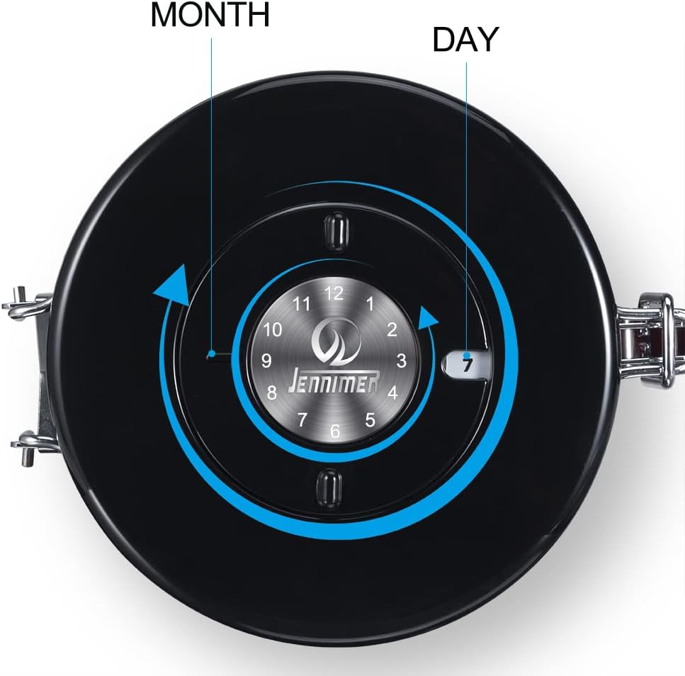 Coffee Canister - Large, Stainless Steel Airtight Coffee Containers with Transparent Window,Date Tracker, CO2-Release Valve and Measuring Scoop for Freshness of Storage Coffee (Red)
