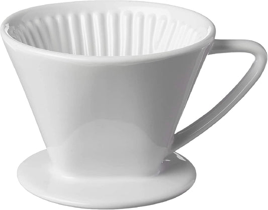 Cilio Porcelain Coffee Filter/Holder Pour-Over, 2/Small, White