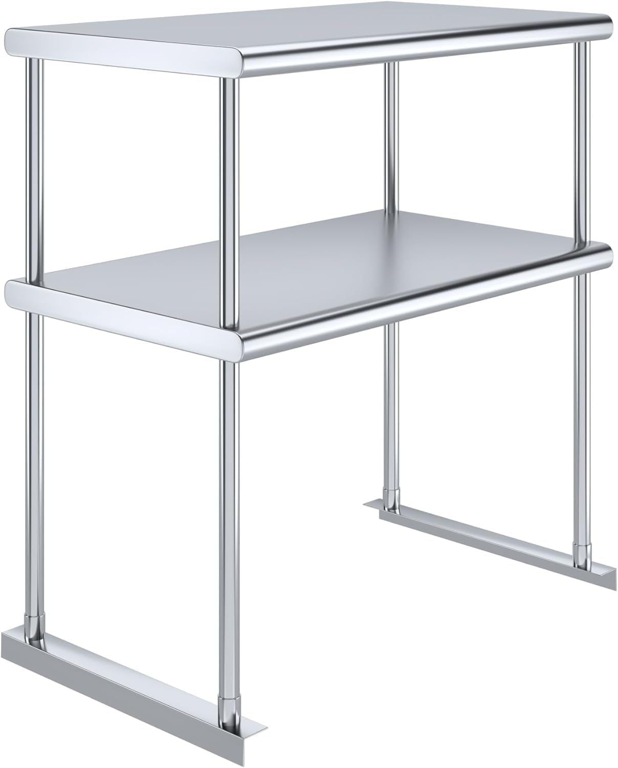 NSF Certified 18 Gauge Heavy Duty Stainless Steel Double overshelf with Brackets for Kitchens, Utility Rooms, Storage, Offices & Home