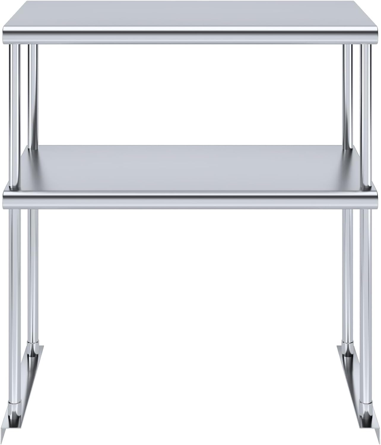 NSF Certified 18 Gauge Heavy Duty Stainless Steel Double overshelf with Brackets for Kitchens, Utility Rooms, Storage, Offices & Home