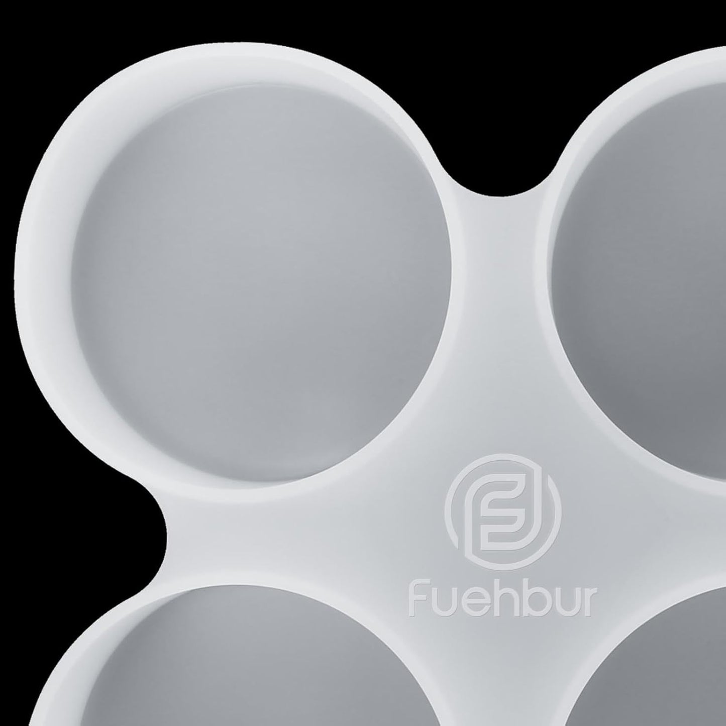 【300+ Design Optional】 Fuehbur 4 inch 4-Circles Car Freshie Mold, Four-Circle Round in 4 Cavity Silicone Soap Resin Molds, Super-Large Mould