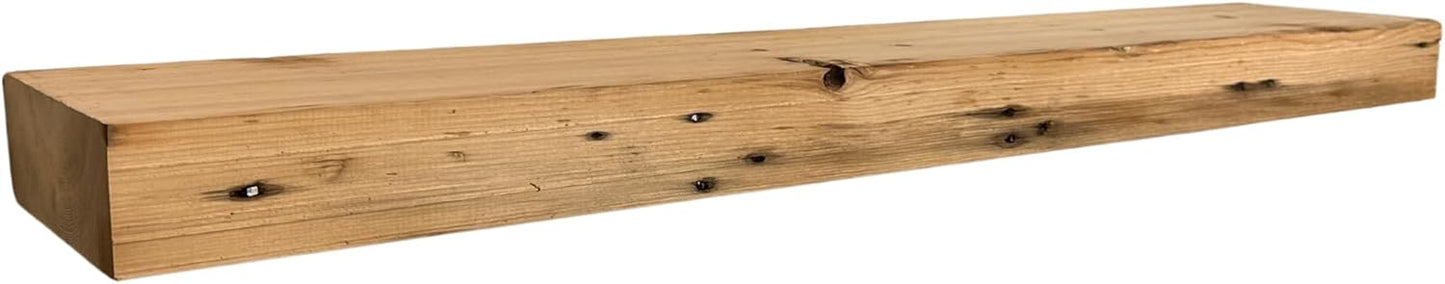 Modern Timber Craft Reclaimed Wood Floating Wall Shelf | Solid Rustic American Barnwood, Floating Shelf Brackets | 2.75" Thickness | 24" L x 8" D, Unfinished, Planed and Sanded, 3 Pack