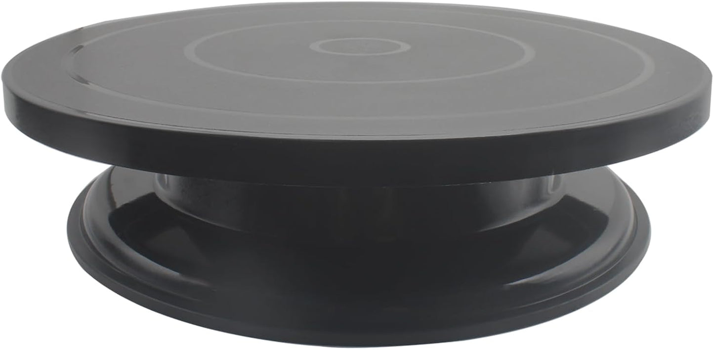 Cake Decorating Turntable 11 Inch Cake Turntable Anti-Slip Rotating Cake Stand for Decorating(1pcs Black)