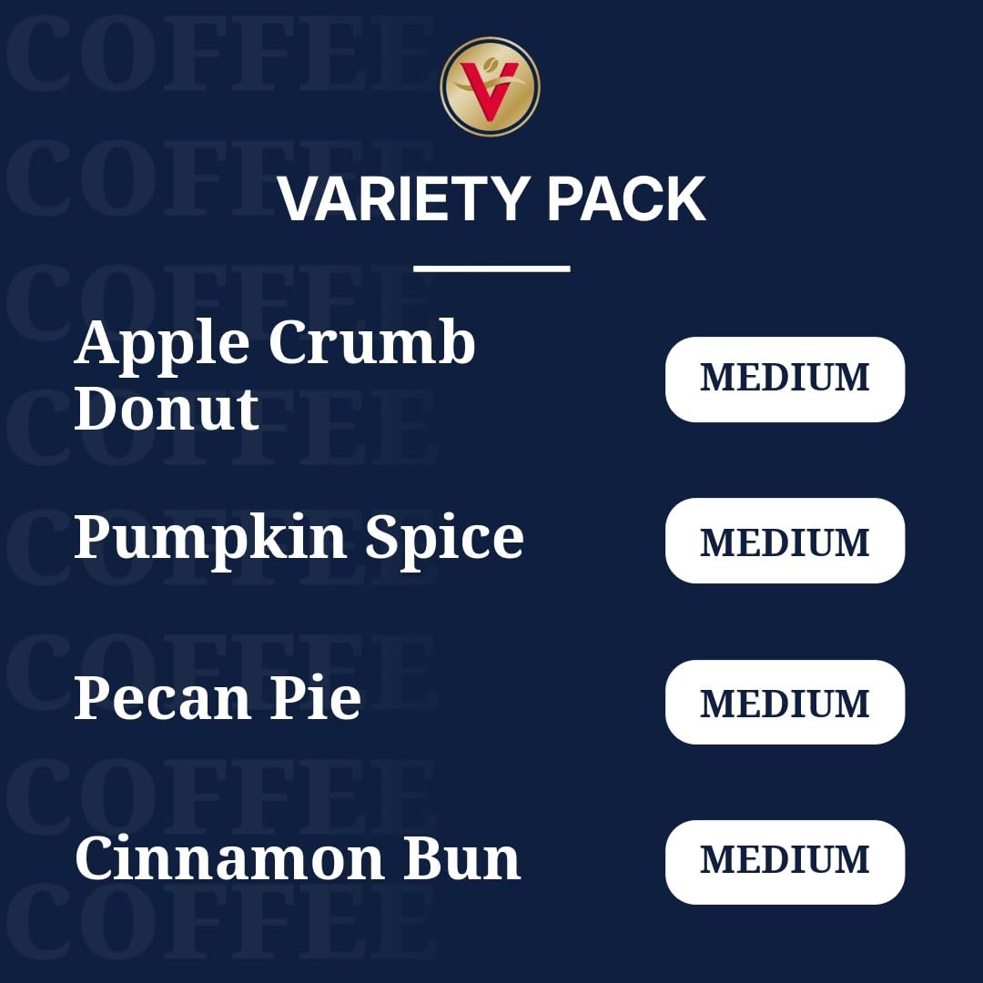 Victor Allen's Coffee Autumn Favorites Coffee Variety Pack SSC (Apple Crumb Donut, Pumpkin Spice, Pecan Pie, Cinnamon Bun), 96 Count, Single Serve Coffee Pods for Keurig K-Cup Brewers