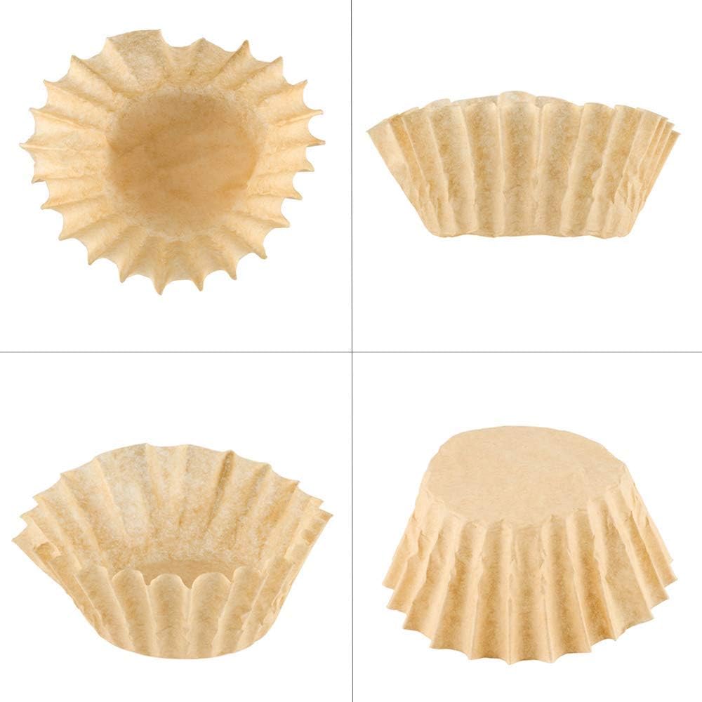 Natural Unbleached Brown Biodegradable Extra Large Coffee Filters 10, 12, 13, 14, 15 Cup Basket for Commercial, Home Coffee Maker Extra High Extra Wide, Anti ground, 9.75" Flattened Diameter (500 Pcs)