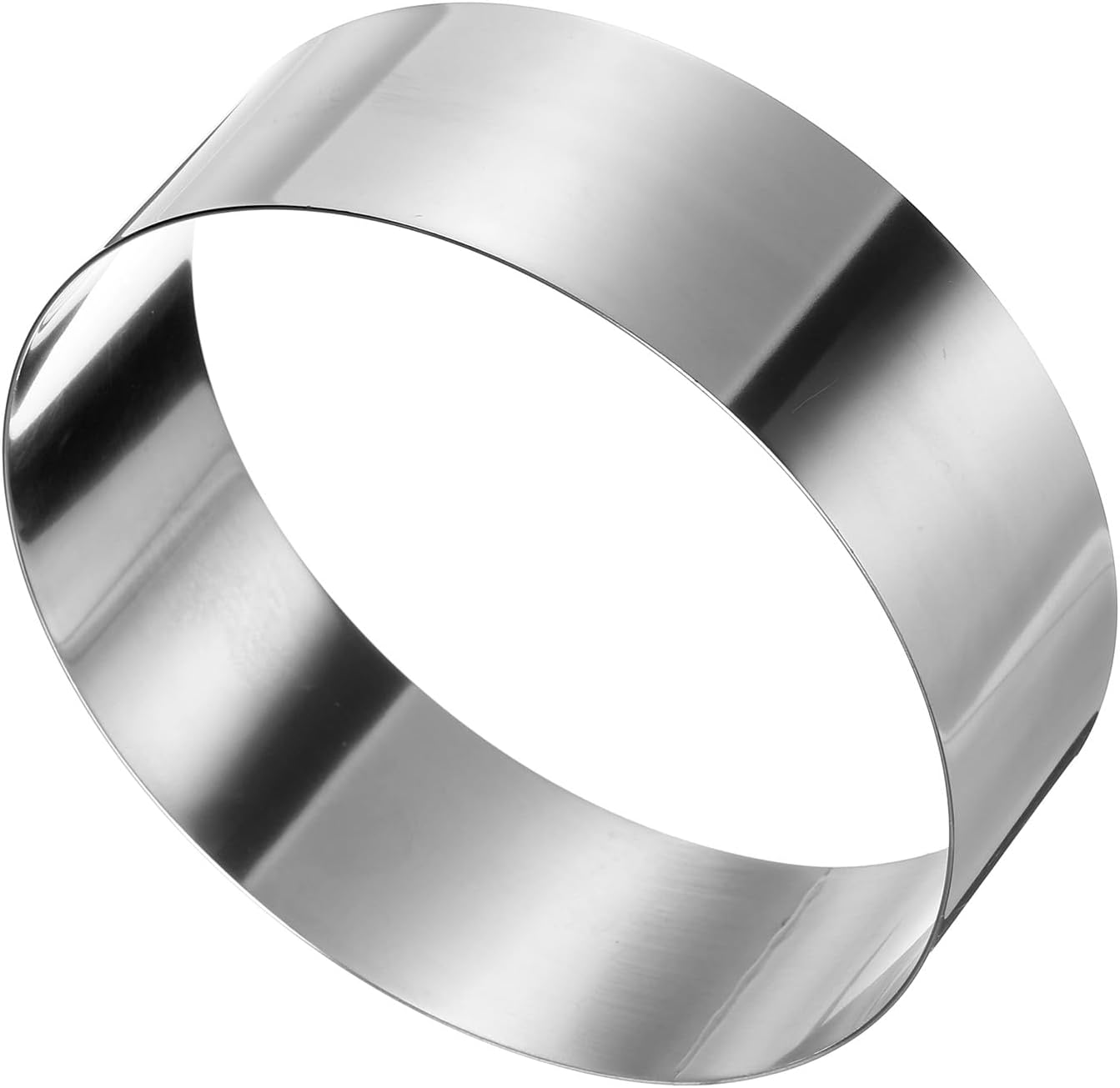 HARFINGTON Round Cake Ring 6 x 2 Inch Seamless Stainless Steel Pastry Mousse Dessert Ring Mirror Coating for Baking Cooking Making Tool