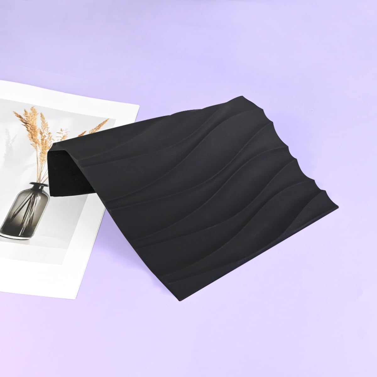 mostsom Silicone Lace Mold for Fondant, Wave Pattern Embossing Mat, and Decorating – Flexible Food-Grade Mold for Cake, Chocolate, Resin, Soap, Clay Crafts (D_Wave)