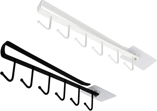 eywlwaar Mug Cups Cabinet Mug Hooks Kitchen Storage Hanging Hooks (Black+White)