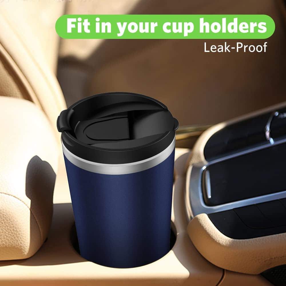 Insulated Coffee Mug with Ceramic Coating, 18oz Travel Mug with Leak-proof Lid, Vacuum Double-wall Tumbler, Stainless Steel Thermal Cup for Tea, Hot Cocoa, Cold Beverage, Ice Drinks