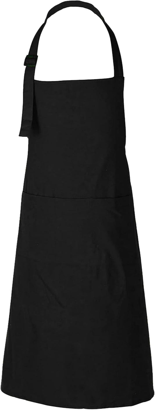RAJRANG 100% Cotton Cooking Apron with 3 Pockets Kitchen Chef BBQ Adjustable Bib Aprons for Women Men