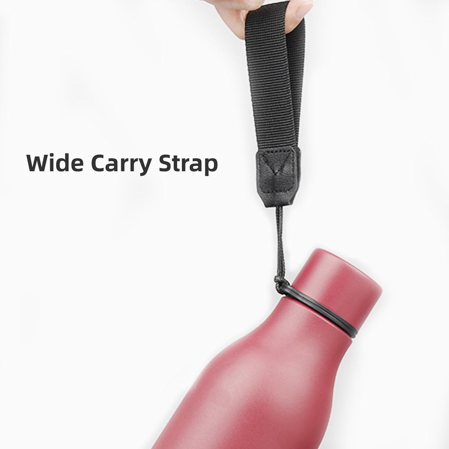 Insulated Water Bottle with Strap,18 oz Double Wall Stainless Steel Vacuum Bottles Metal Water Flask,Brick Red