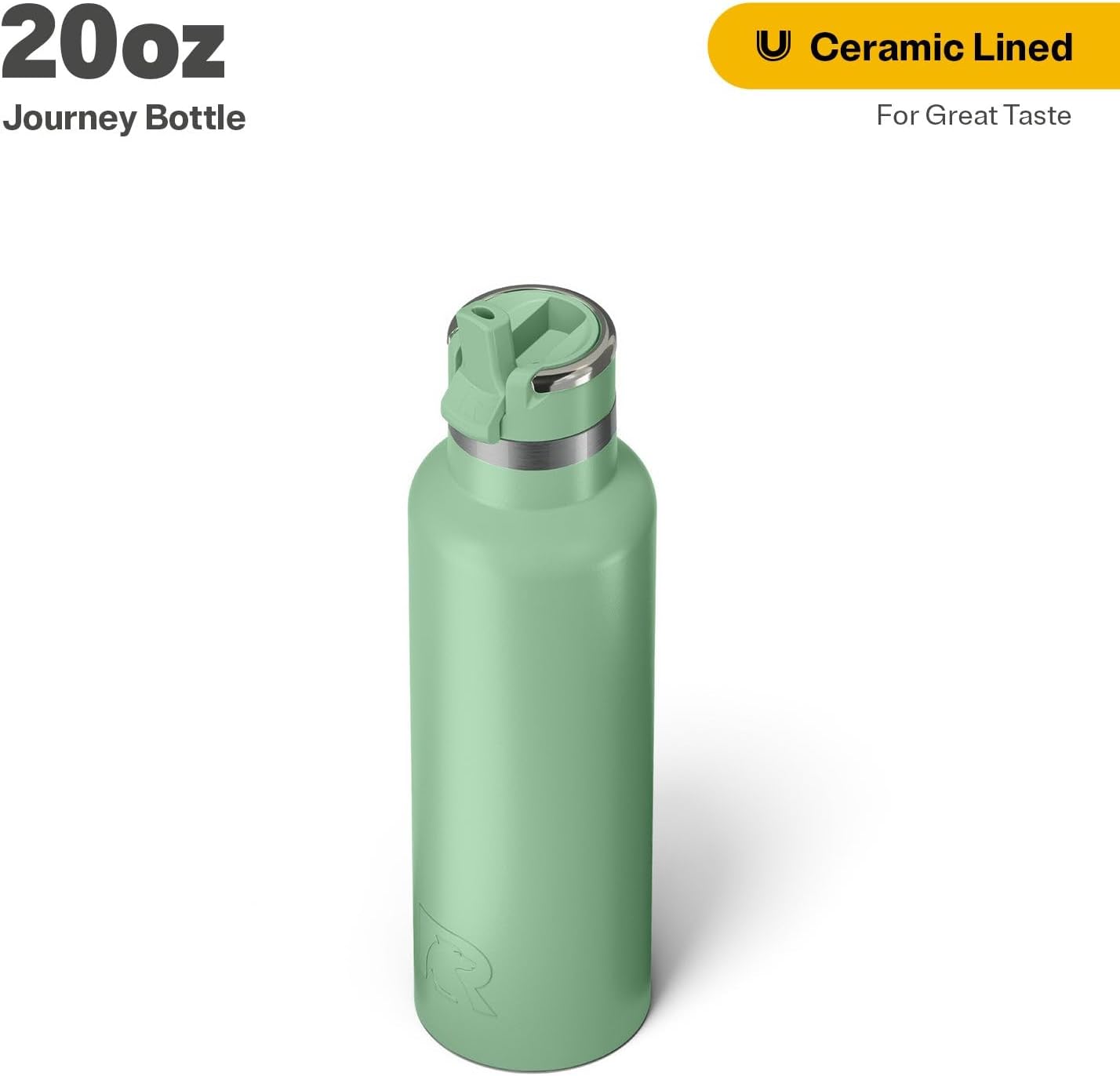 RTIC 20oz Journey Bottle Metal Stainless Steel Vacuum Insulated, BPA Free, Reusable, for Water, Hot and Cold Drinks, Travel, Sports, Camping, Sage