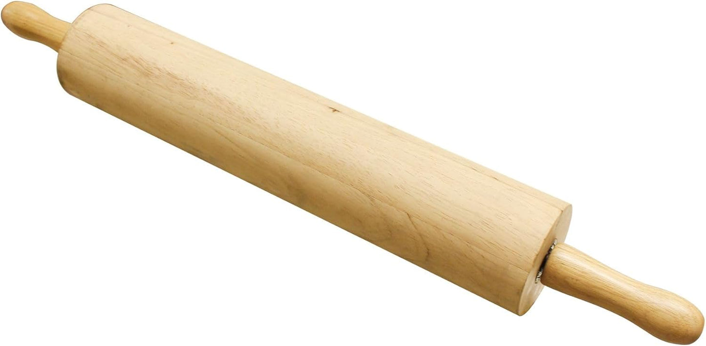 18" Wooden Rolling Pin 3-1/4" Diameter- WoodenRoll Pin for Fondant Pie Crust Cookie Pastry Dough Classic Pastry Rolling Pin
