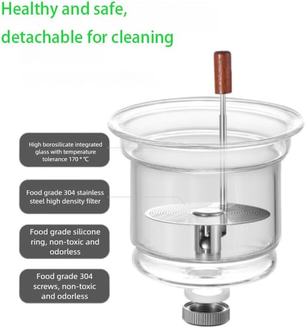 Glass Teapot with Removable Infuser, Loose Leaf Tea Brewing (7-shaped handle)