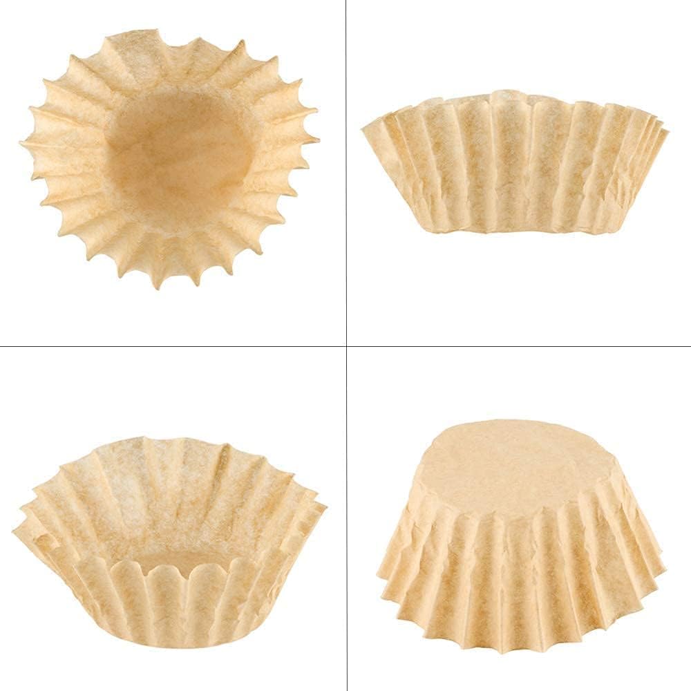 Natural Unbleached Brown Biodegradable Extra Large Coffee Filters 10, 12, 13, 14, 15 Cup Basket for Commercial, Home Coffee Maker Extra High Extra Wide, Anti ground, 9.75" Flattened Diameter (100 Pcs)