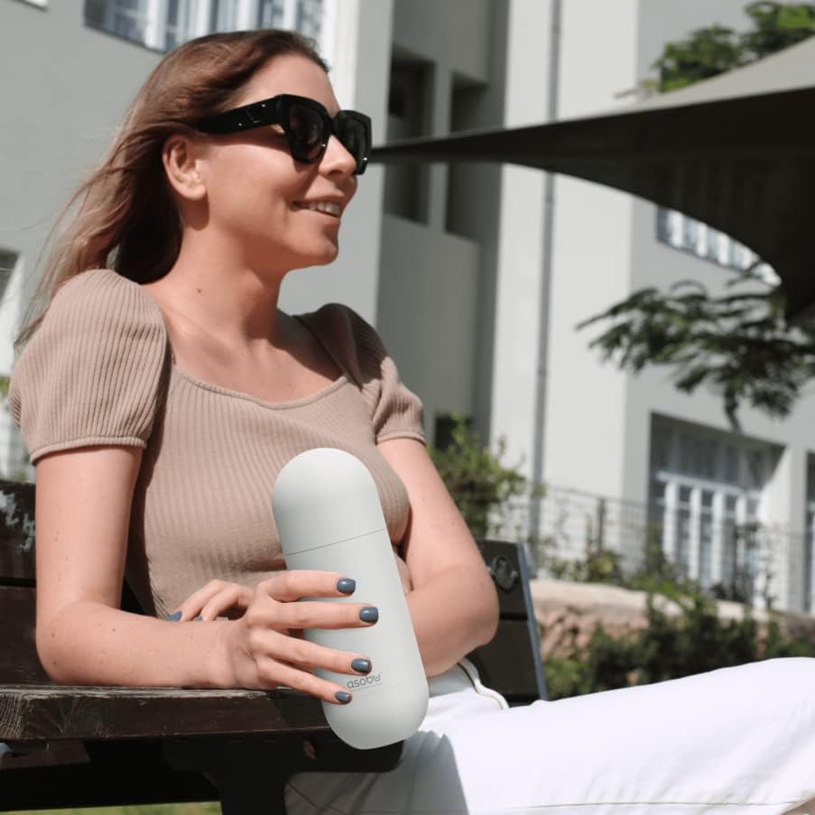 asobu Orb Stainless Steel Double Wall Insulated Travel Water Bottle – Lid Doubles as a Cup 14 Ounce (White)