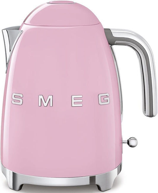 SMEG 50's Retro Style Electric Water Kettle with Automatic Shutoff, Removable Base, and Water Indicator, KLF03PKUS, Pink