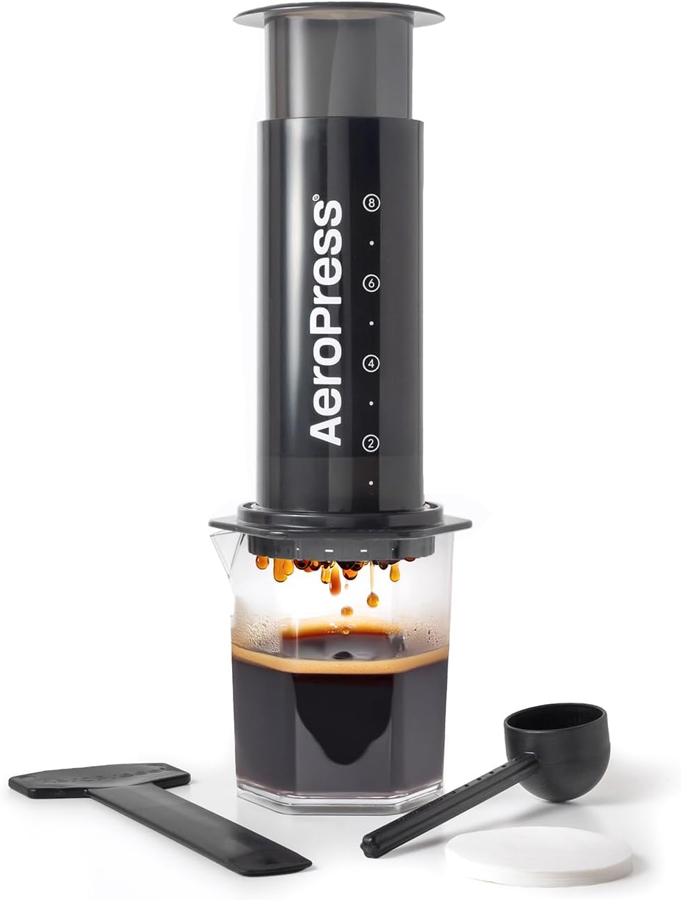AeroPress Original XL Coffee Press – 3 in 1 brew method combines French Press, Pourover, Espresso. Full bodied, smooth coffee w/out grit or bitterness. Small portable coffee maker for camping & travel