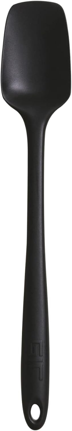 GIR: Get It Right Seamless Spoonula - Non-Stick Heat Resistant Silicone Scraper Spatula - Skinny Design for Mixing, Serving, Scraping, and Stirring - 11 In, Black