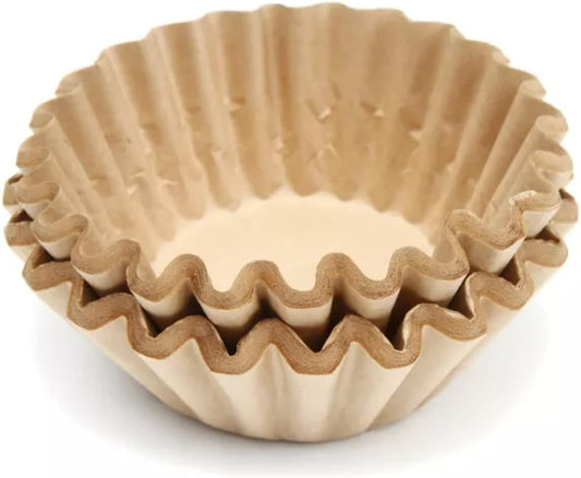 Natural Unbleached Brown Biodegradable Extra Large Coffee Filters 10, 12, 13, 14, 15 Cup Basket for Commercial, Home Coffee Maker Extra High Extra Wide, Anti ground, 9.75" Flattened Diameter (100 Pcs)