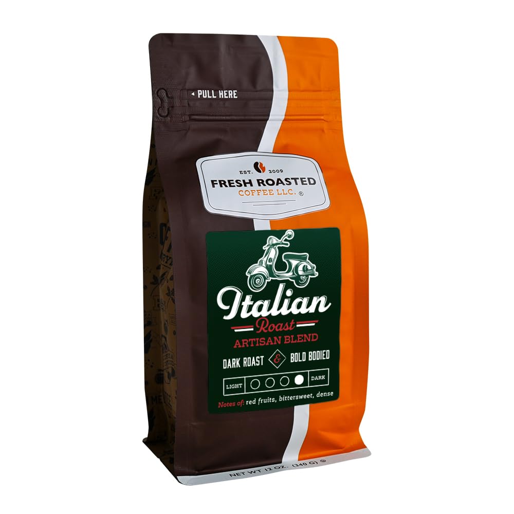 Fresh Roasted Coffee, Italian Roast, 12 oz, Dark, Kosher, Ground