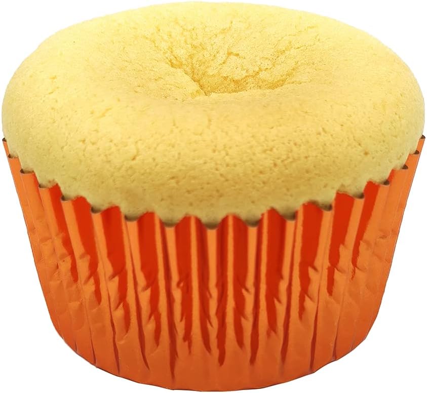 Standard Orange Foil Cupcake Liners Muffin Baking Cups for Party and More, 100-Count