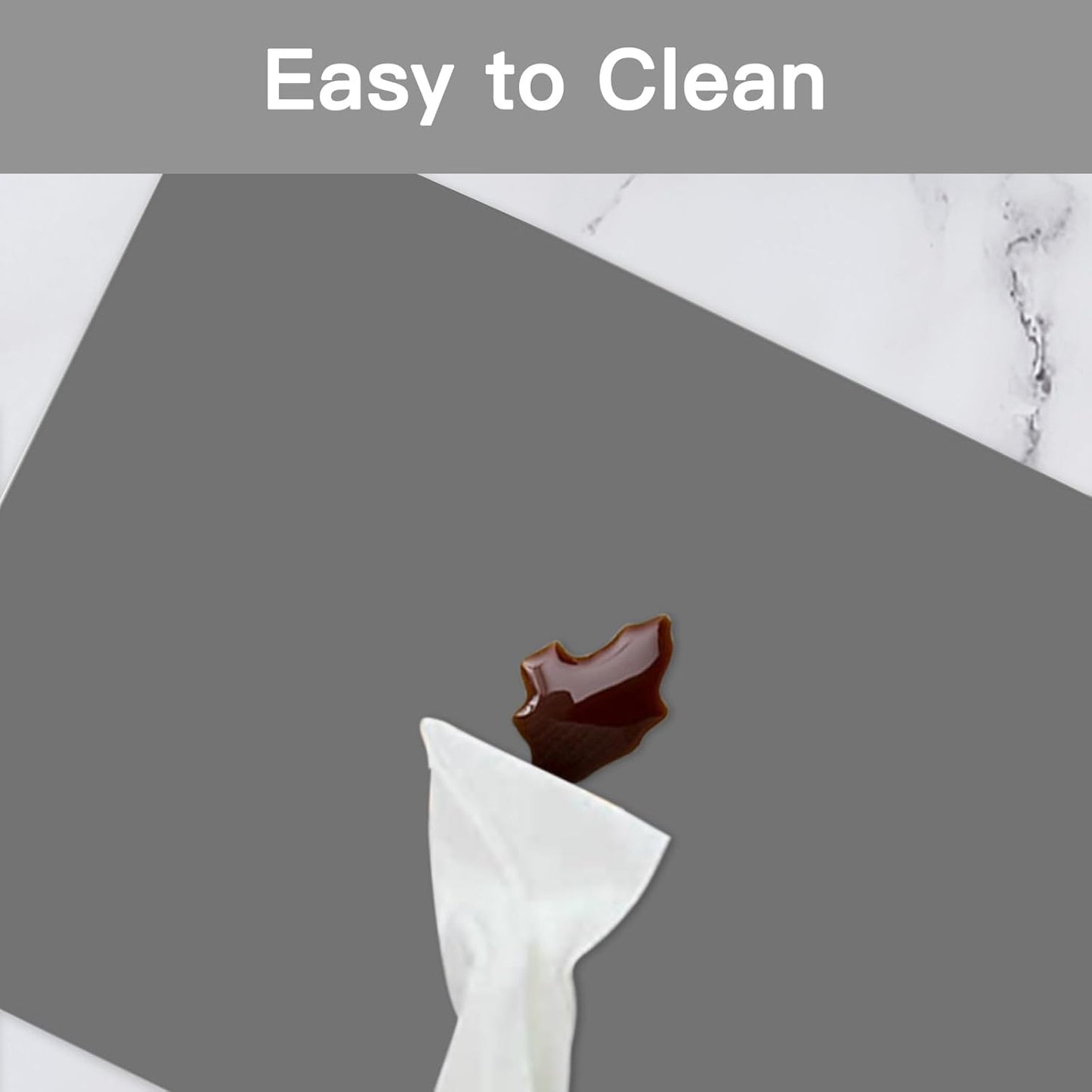 2MM Extra Thick Silicone Mats for Kitchen Counter, 23.6" x15.7" Non-Slip Waterproof Large Countertop Protector, Heat Resistant Mats, 2 Pack Silicone Craft Mat, Silicone Placemat, Black