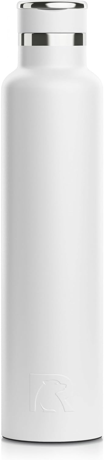 RTIC 26oz Journey Bottle Metal Stainless Steel Vacuum Insulated, BPA Free, Reusable, for Water, Hot and Cold Drinks, Travel, Sports, Camping, White