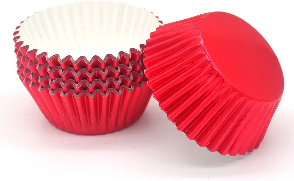 Standard Red Foil Cupcake Liners Muffin Baking Cups for Party and More, 100-Count