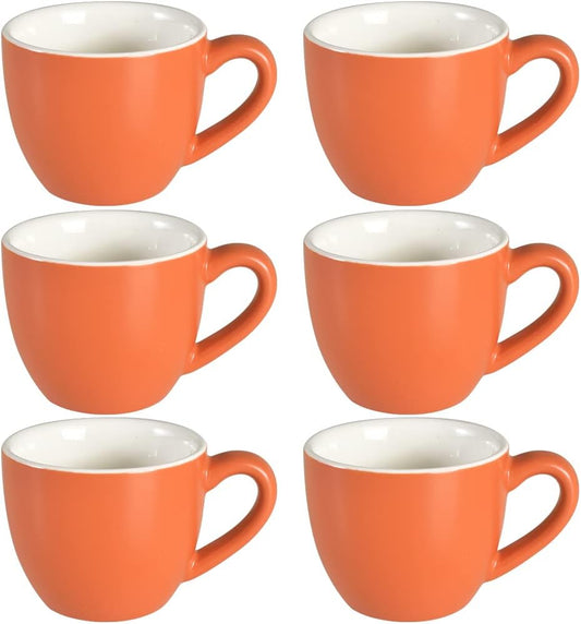 homEdge Mini Procelain Espresso Cup, 3 Ounces / 90 ml Tiny Coffee Mugs Demitasse for Espresso, Tea- Orange