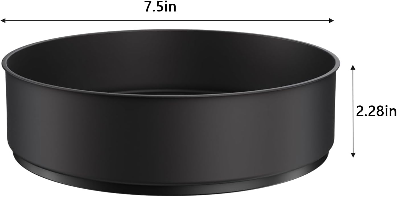 VAEHOLD Lazy Susan Stainless Steel Spice Rack Turntable for Pantry Cabinet - Decorative Trays Storage Containers Organizer for Kitchen Cabinet, Snacks, Bathroom (7 1/2 inches) (7 1/2'' Black)