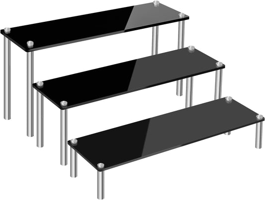 3-Tier Acrylic Display Riser Stand - Clear Organizer for Perfume, Cupcakes, Figures, Desserts, and Party Decoration