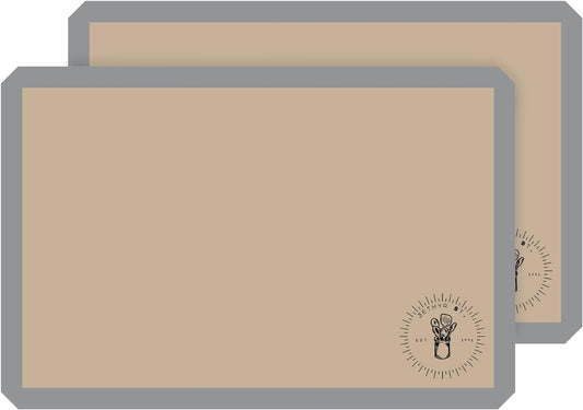 Silicone Baking Mats, Full size, Baking Sheet Liners, Pack of 2, Oven Safe, 17 x 25 inch, Non-Stick, Silicone Baking Sheet Liner, Perfect For Baking Macarons Cookies And Cakes