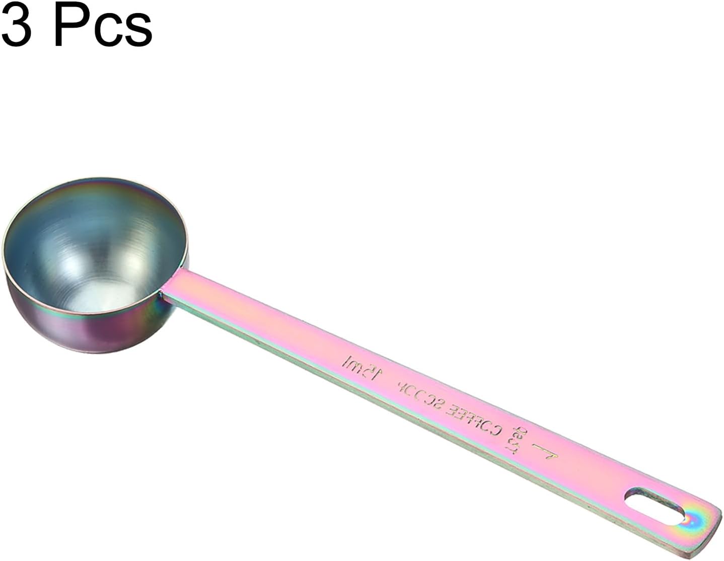 HARFINGTON 3pcs Coffee Scoop Spoon 1tbsp (3tsp, 15ml) 304 Stainless Steel Long Handle Teaspoon/Tablespoon Measuring Spoons Scoops for Tea Sugar Kitchen, Multicolor