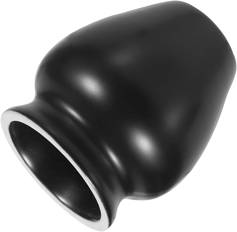 HARFINGTON Ceramic Chasen Stand 65mm Matcha Whisk Holder, Traditional Matcha Tea Chasen Holder, Black