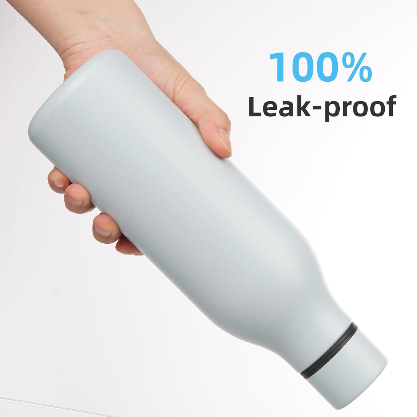 Insulated Water Bottle with Strap,18 oz Double Wall Stainless Steel Vacuum Bottles Metal Water Flask,Foggy Blue