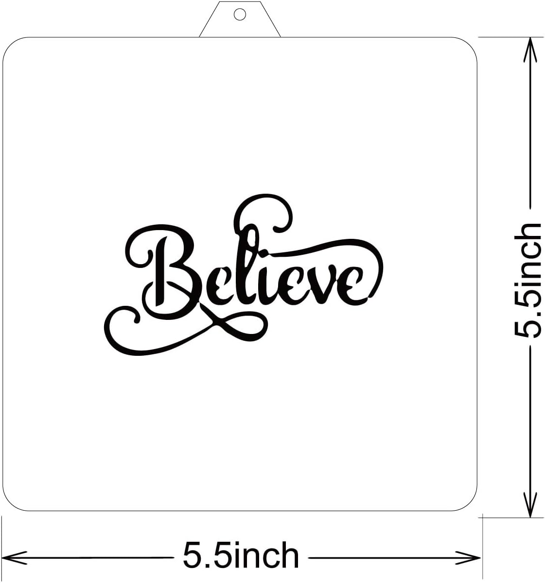 Cookie Cutter and Stencil Set Bundle cookie stencil and cutter kit Believe Stencil and Cookie Cutter Set (Believe)