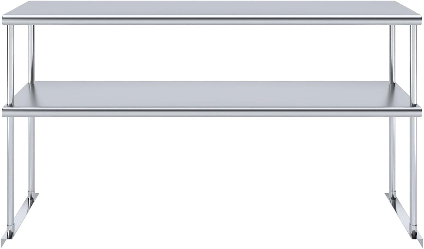 NSF Certified 18 Gauge Heavy Duty Stainless Steel Double overshelf with Brackets for Kitchens, Utility Rooms, Storage, Offices & Home