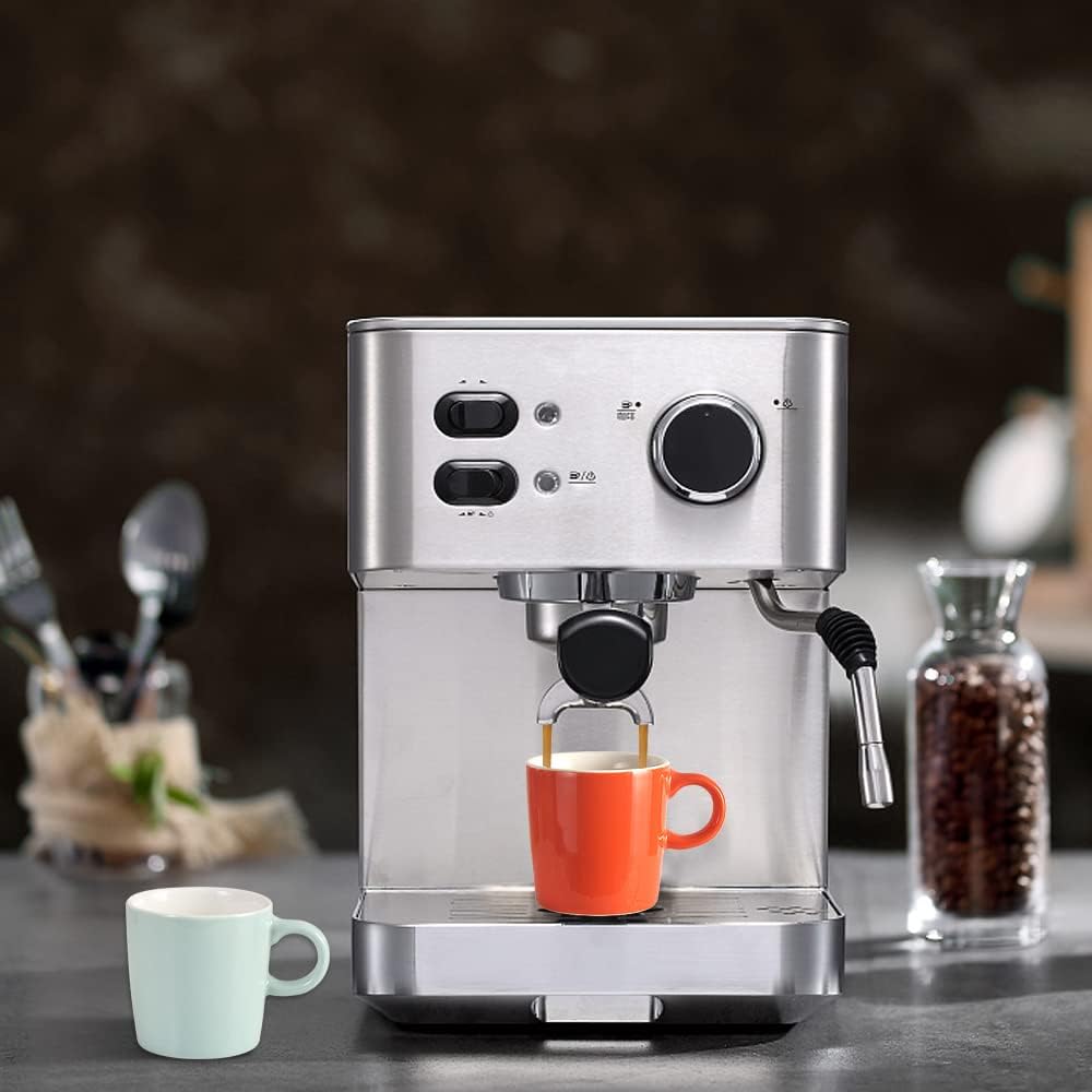 homEdge Mini Procelain Espresso Cup, 4 Ounces / 120 ml Tiny Coffee Mugs Ceramic Demitasse for Espresso, Tea- Set of 6, Assorted Color