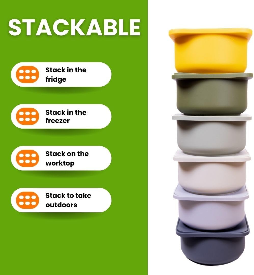 Babadoh Pizza Dough Proofing Silicone Containers with Lids | Pizza Making Accessories | The Perfect Pizza | Set of 3 | Multi Bright (1 Berry, 1 Orange, 1 Lime) | Original Size (make 12" Pizzas)